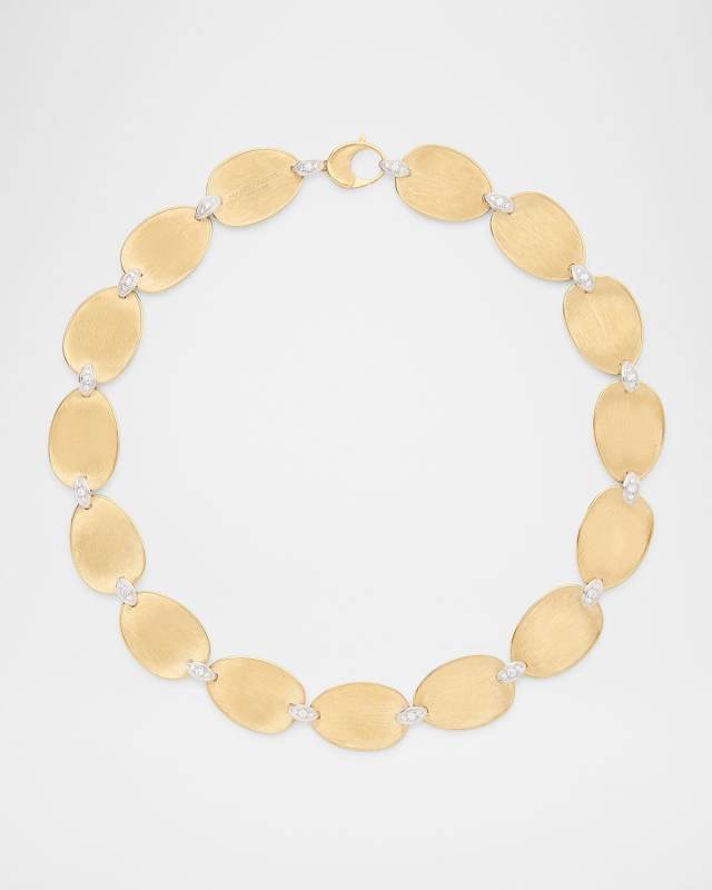 18K Gold Lunaria Collar Necklace with Diamonds